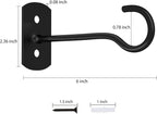20Pack Plant Hooks Bulk 6in Metal Plant Hook Shepherds Hook Decorative Wall Plant Hanger for Hanging Lanterns, Bird Feeder, Flower Basket, Home Decor Indoor & Outdoor Black