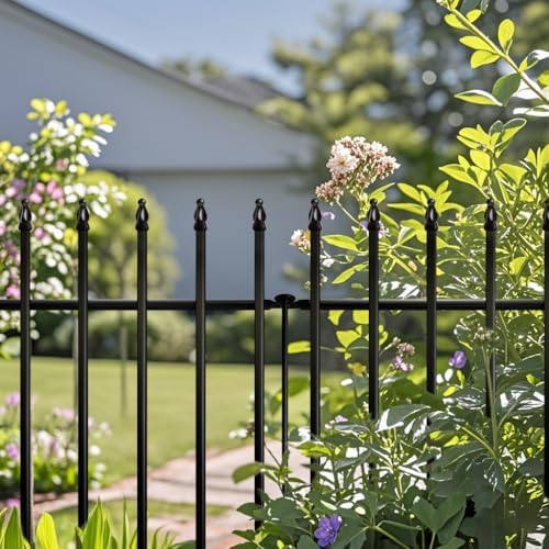 thealyn 36"h x 28"w metal garden fence, no, close-up detail