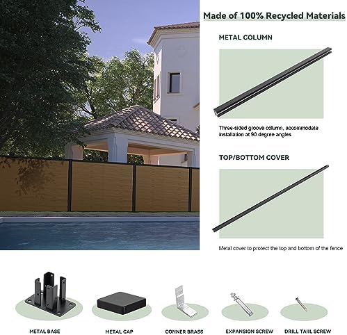 mondaria privacy fence panels for outside,6ft(w) x 6ft(h), close-up detail