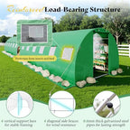 amerlife 44x10 ft green walk-in tunnel greenhouse with, side view