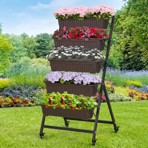 vecelo 5-tier vertical garden bed, freestanding elevated raised, main product view