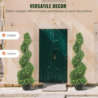 vevor artificial boxwood spiral topiary trees, 3ft tall on a desk or shelf