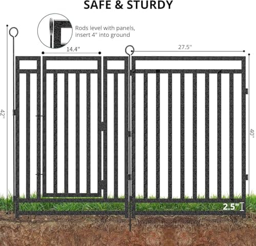 decorative garden fence metal dog fence outdoor for, close-up detail
