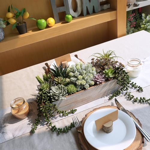 winlyn 15" artificial succulents plants arrangement fake succulent on a desk or shelf