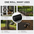 GoldPeak Black Hardware Cloth 1/2 Inch Mesh 48 Inch x 100 Foot 19 Gauge | Vinyl Coated Welded Wire Mesh Roll Chicken Wire Fencing Garden Fence Tree Guard Hardware Mesh Wire Fence Roll