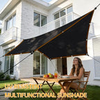 shade-cloth 85-90% for garden plants 8x8 ft, black, side view