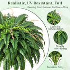 48 inch 128 leaves artificial ferns for outdoors, side view