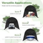 cobizi carport canopy 12x20 heavy duty portable garage showing dimensions