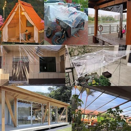 8' x 10' clear tarps heavy duty pvc on a desk or shelf