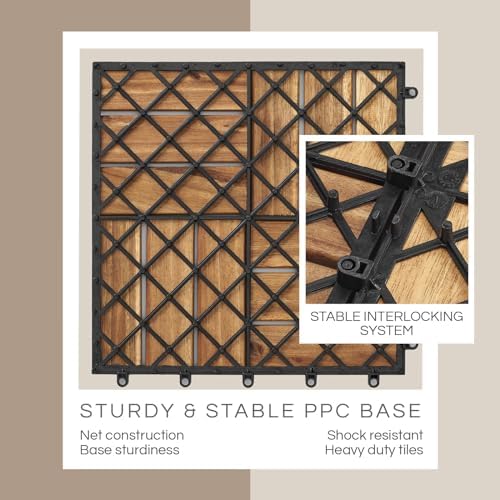 thyoi premium deck tiles, 10 pcs patio flooring, side view