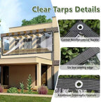 see-through clear tarp 6x8ft waterproof chicken coop greenhouse showing dimensions