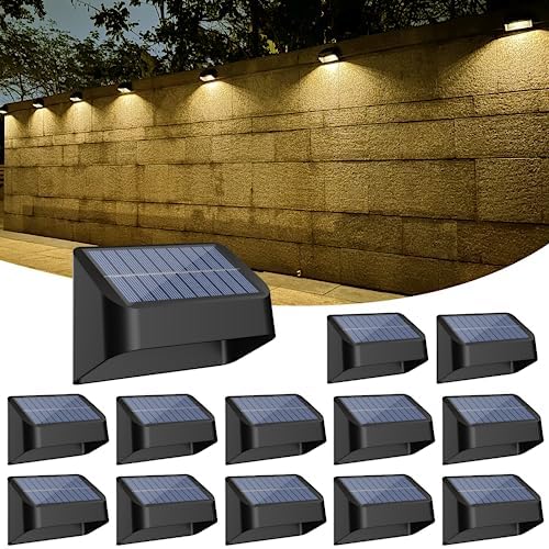 brighter solar fence lights,solar lights outdoor waterproof,warm white, main product view