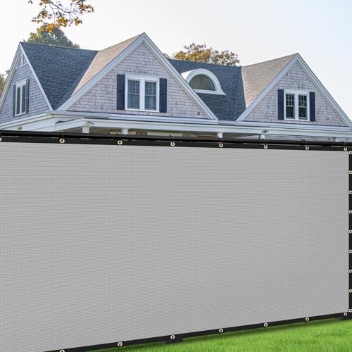 7' x 16' custom size gray privacy screen, main product view