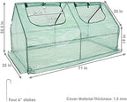sunnydaze outdoor portable mini cloche greenhouse with 2, close-up detail