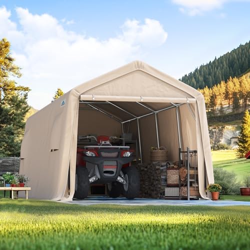 advance outdoor heavy duty 10x20 ft carport outdoor, front angle view