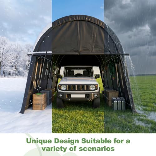 cobizi carport canopy 12x20 heavy duty portable garage, side view