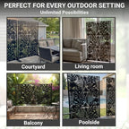 metal privacy screen outdoor – 72in decorative laser showing dimensions