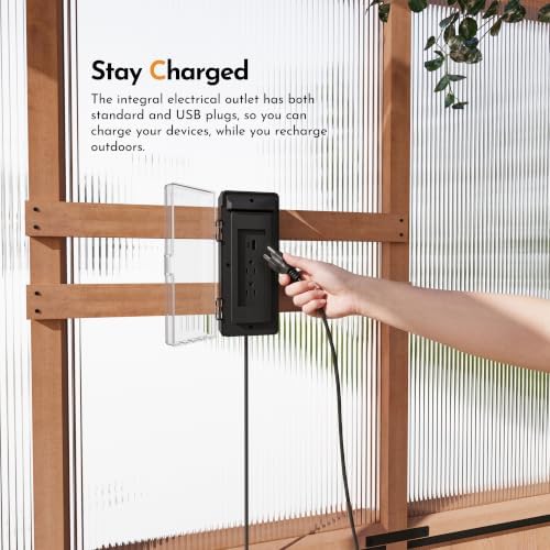 modern shade everbloom 6.5'x8' wooden greenhouse, 8' extra-tall, package contents
