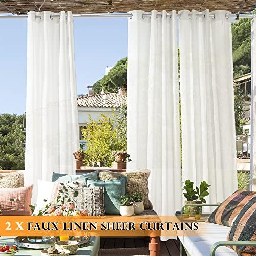 ryb home linen sheer outdoor curtains for patio, close-up detail