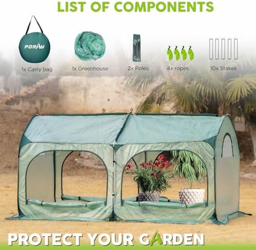 pop up greenhouse tent cover tunnel plant house,large, front angle view