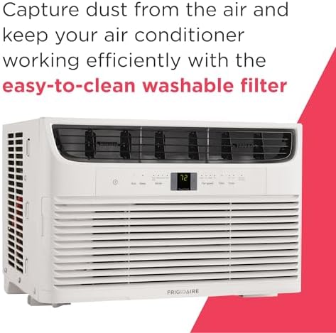 frigidaire 6,000 btu window air conditioner with remote, front angle view