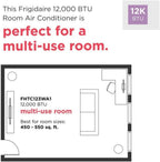 frigidaire 12000 btu cooling built-in room wall air, side view