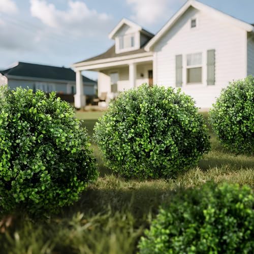 ladyrosian artificial boxwood topiary tree, 25 inch 2, front angle view