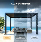 aoxun motorized louvered pergola 9'x12' with led lights on a desk or shelf