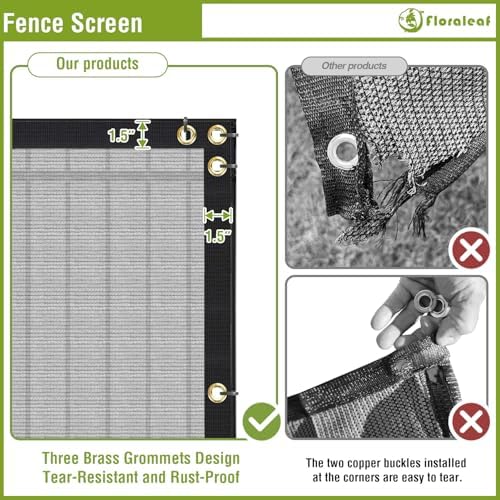 6'x40' privacy screen fence heavy duty fence panels, side view