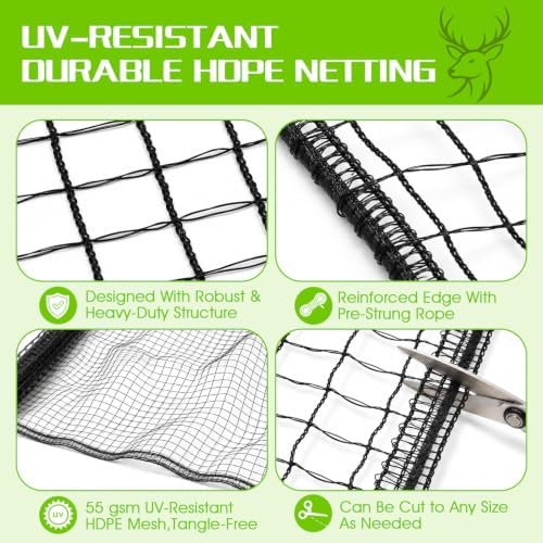 deer fence netting for garden, 5x100 ft temporary, close-up detail