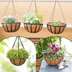 LCHUANG Coco Liners for Planters - 6 Pack 12 Inch Round Hanging Basket Liners, 100% Natural Coconut Fiber Replacement Liners for Hanging Baskets Planters Flowers, Plants, Vegetables (12'' Pack of 6)