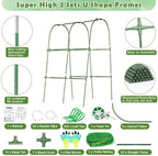 Cucumber Trellis for Raised Bed, Garden Arch Trellis for Climbing Plants Outdoor, Metal Garden Trellis for Spring Vegetables, Cucumber Trellis for Spring Tomato, Bean, Pea, Grape, Plant
