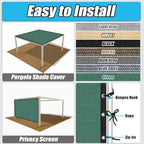 amagenix 90% sun shade cloth with grommets, 10' showing dimensions