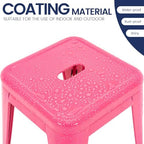 18 inch metal stools set of 2, stackable, side view