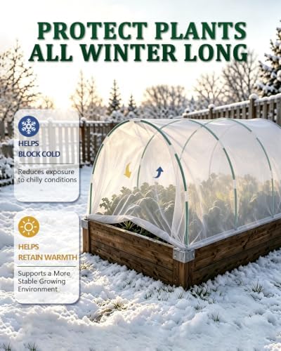 winter plant covers freeze protection kit, 10x33ft frost on a desk or shelf