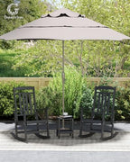 GREENVINES Classic Outdoor-Rocking-Chairs-Set-of-2, HDPE Rocker, Black | 30.3" High Back | All Weather Porch Chairs Plastic | Heavy Duty | 20.5" Wide Seat | Big & Tall | for Patio Balcony Deck