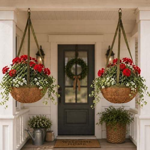 15 inch handmade coco fiber hanging basket 2, view 9