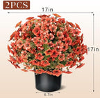 2 sets artificial fall flowers topiary ball trees, package contents