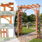 giantex 85'' wooden garden arbor trellis, wedding arch showing dimensions