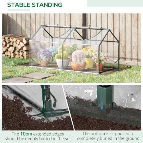 outsunny 4' x 2' x 2' portable mini, side view
