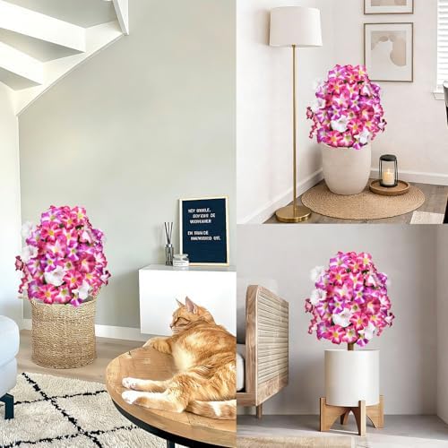 artificial petunias with ground stake set of 2 on a desk or shelf