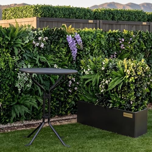 natrahedge hampton wooden planter box (44"" lx15 wx15 shown in use