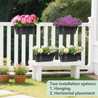 16 inch 4 pcs metal hanging flower pots, side view