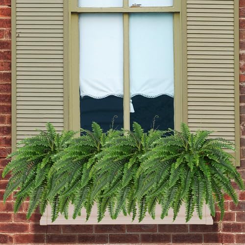 dkaltm 45" artificial boston fern (set of 2) on a desk or shelf