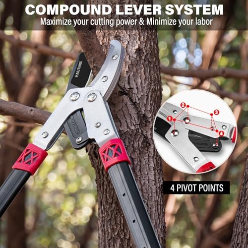 hautmec anvil loppers for tree trimming heavy duty, side view