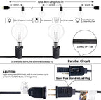 goothy 50ft outdoor globe string lights, g40 patio shown in use