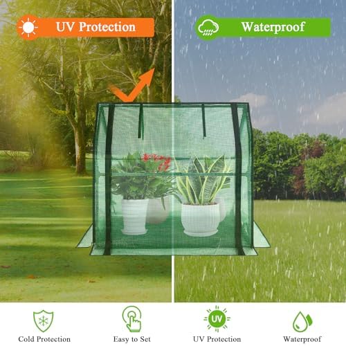 u'artlines portable mini greenhouse small green house 36x18x33 showing dimensions