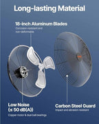 vevor wall mount fan, 18 inch 4150 cfm, package contents