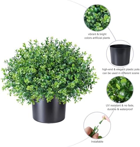 fake potted plants artificial plants for front door, package contents