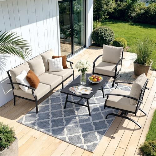 kullavik 4 piece metal outdoor patio furniture set on a desk or shelf
